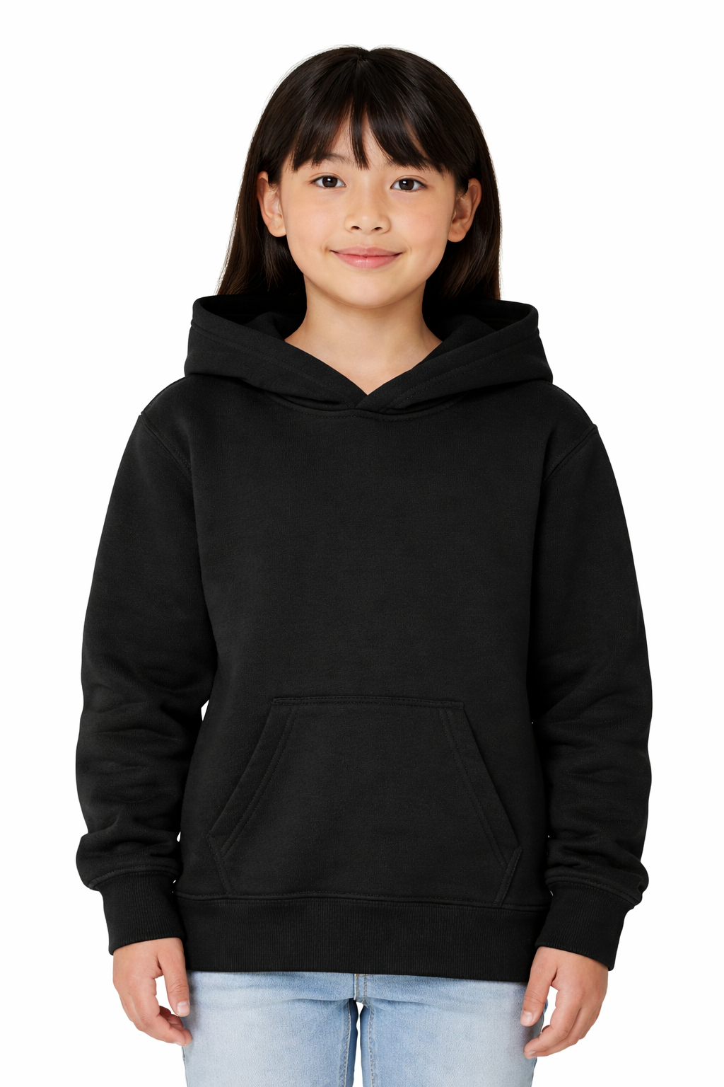 A black hooded sweatshirt with 