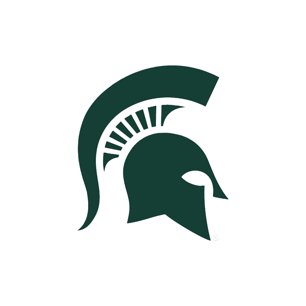 Dark green Spartan helmet logo on a white background
