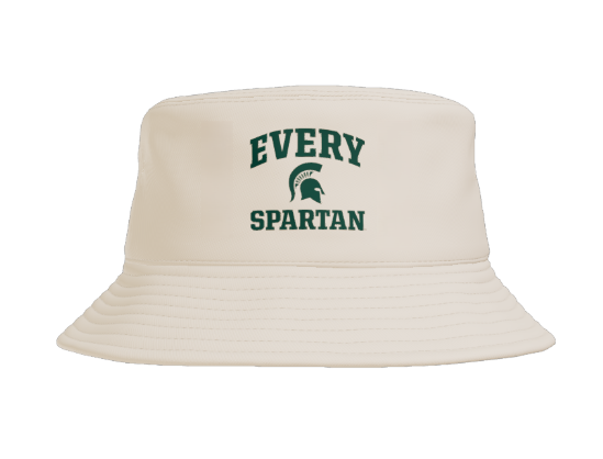 Cream-colored bucket hat with 