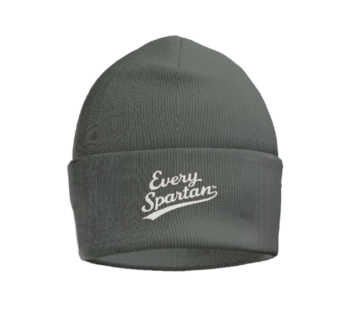 Gray beanie with white 