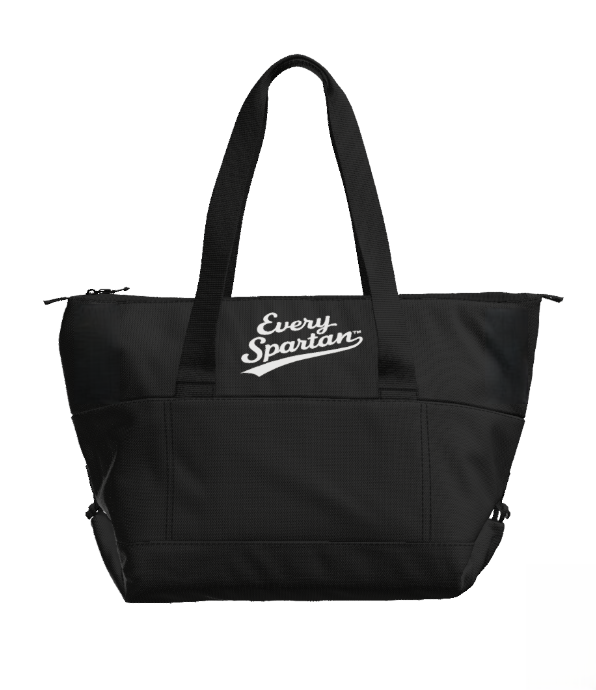 Black tote bag with 