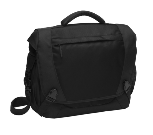 Black messenger bag with 