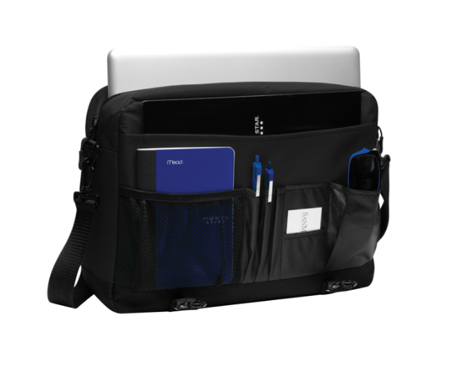 Black messenger bag with 