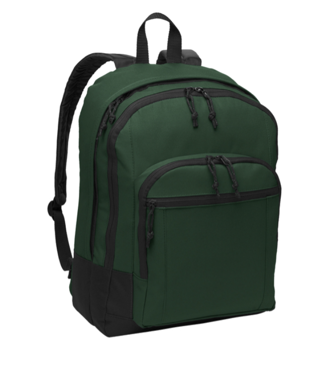 Green backpack with 