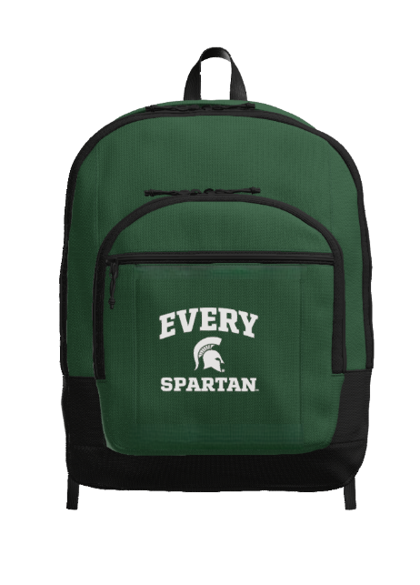 Green backpack with 
