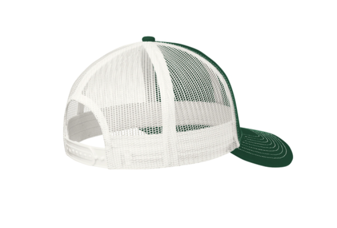 Green and white baseball cap with 