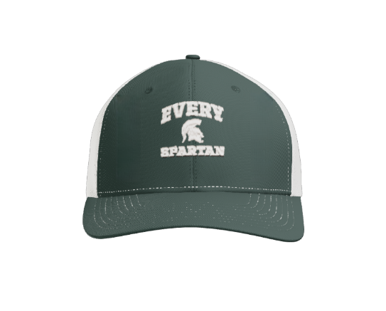Green and white baseball cap with 