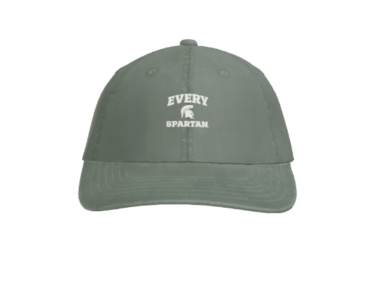 Green baseball cap with white 