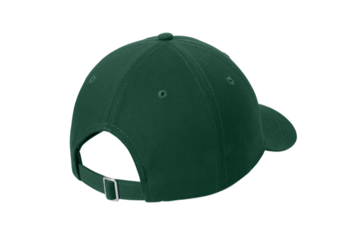 Green baseball cap with white 