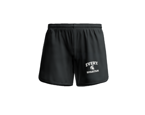 Black athletic shorts with white 