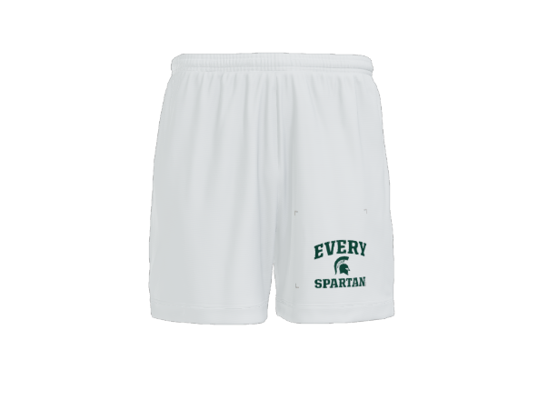 White athletic shorts with 