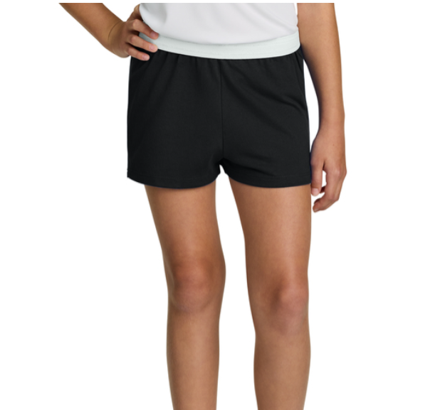 Black athletic shorts with white 