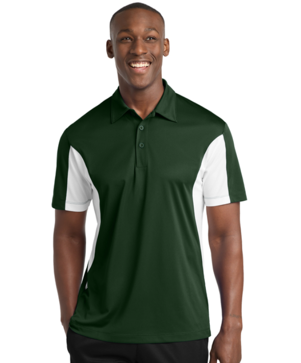 Green and white polo shirt with 