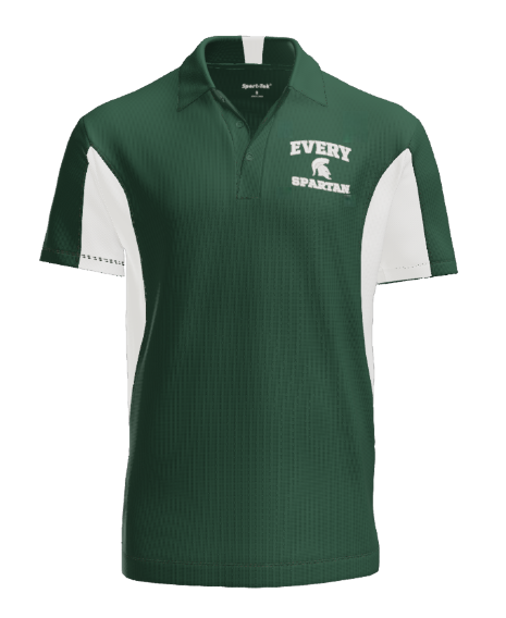 Green and white polo shirt with 
