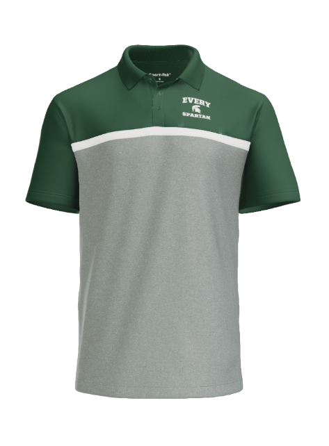 Green and grey polo shirt with 