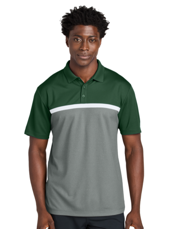 Green and grey polo shirt with 