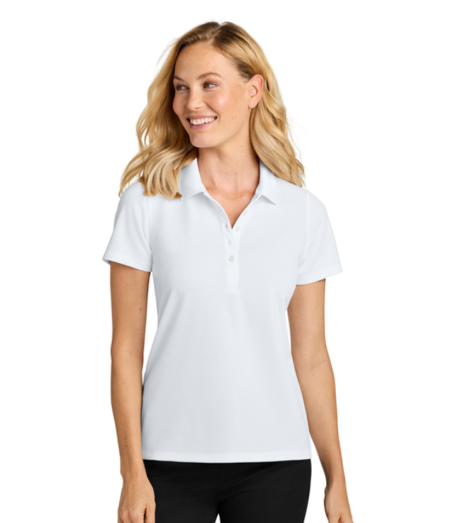 White polo shirt with green 