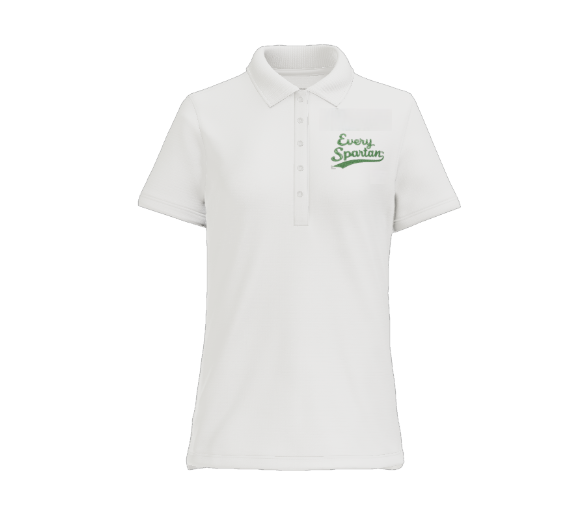 White polo shirt with green 