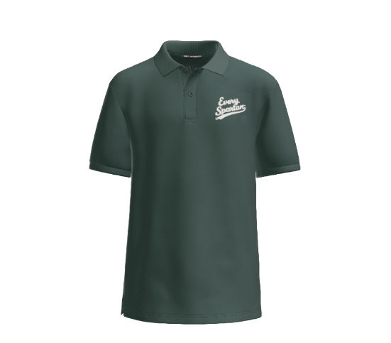 Dark green polo shirt with 