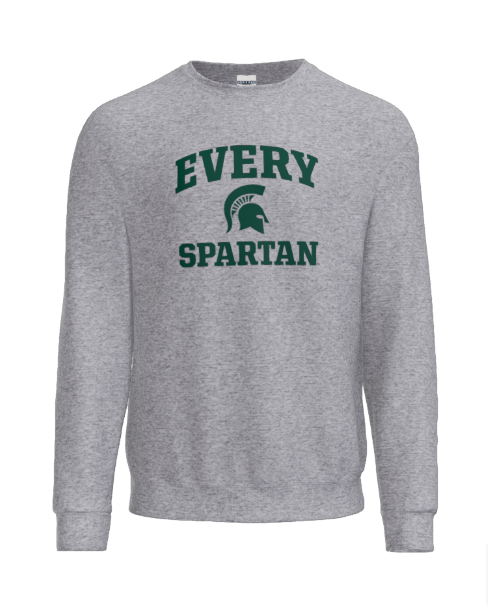 Youth Core Fleece Crewneck Sweatshirt (every spartan helmet) Port & Co™ Athletic Heather