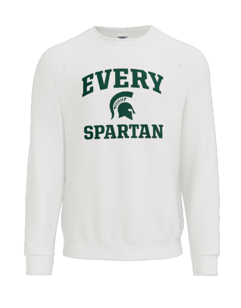 Youth Core Fleece Crewneck Sweatshirt (every spartan helmet) Port & Co™ White
