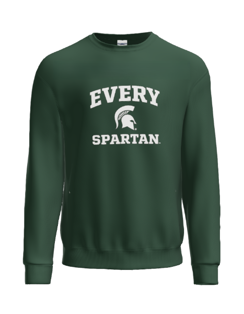 A forest green sweatshirt with 