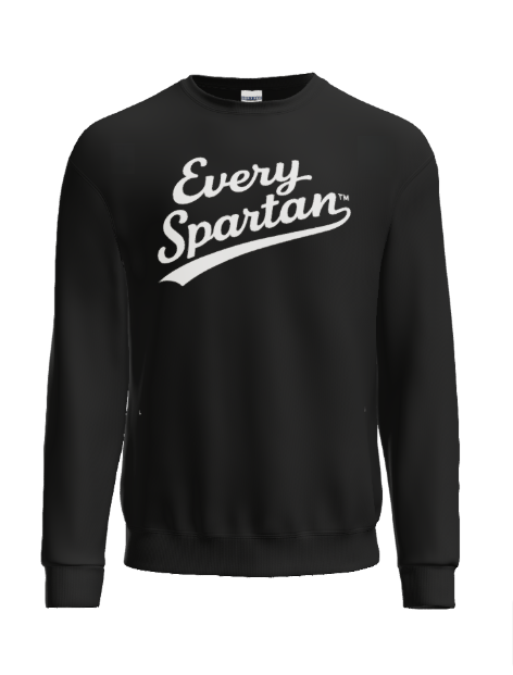 A black crewneck sweatshirt with 