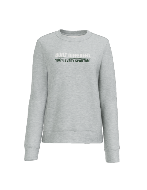 Green sweatshirt with white text: 