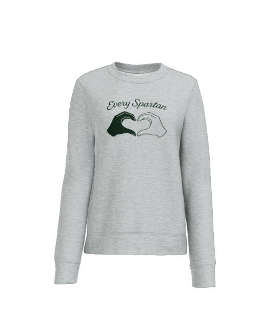 Women’s V.I.T.™ Fleece Crew (heart hands) District® Heather Grey