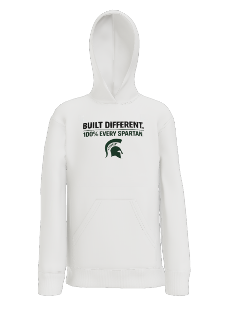 White hooded sweatshirt with 