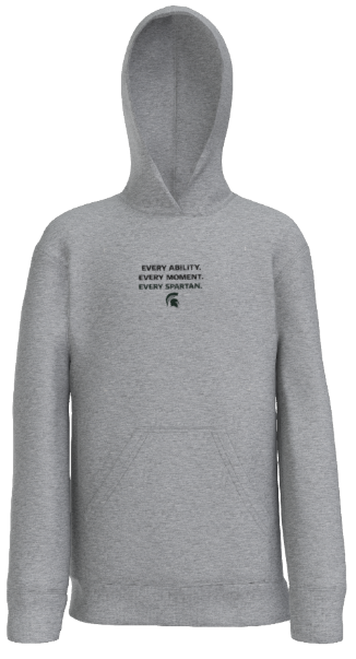 Grey pullover hoodie with 