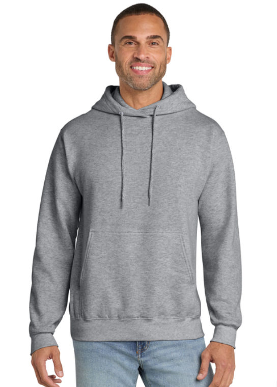 Grey pullover hoodie with 