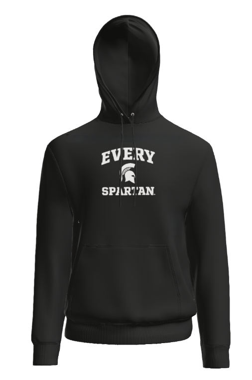 A black hooded sweatshirt with 