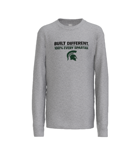 Gray long-sleeved shirt with 