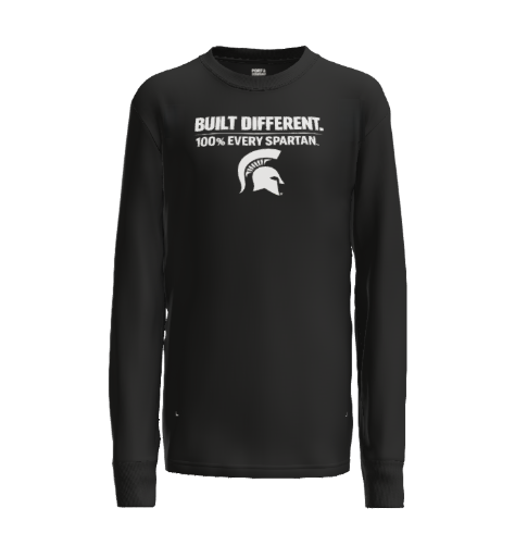 Green long-sleeved shirt with white 