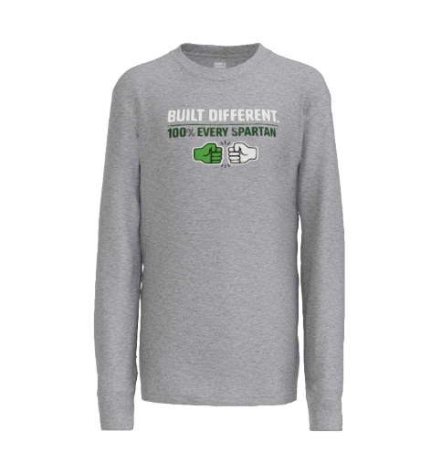 Gray long-sleeve shirt with 