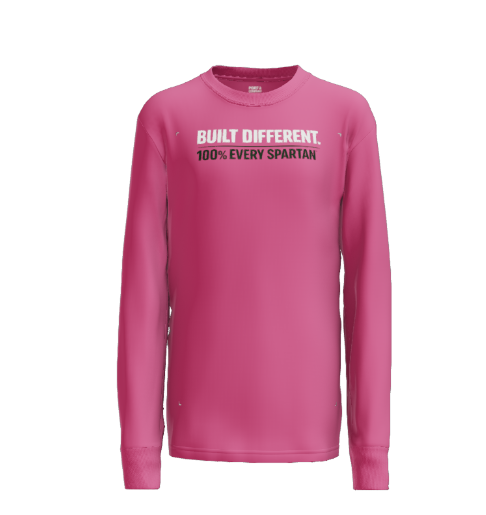 Gray long-sleeved shirt with the text 