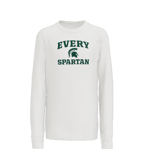 Gray long-sleeved shirt with green 
