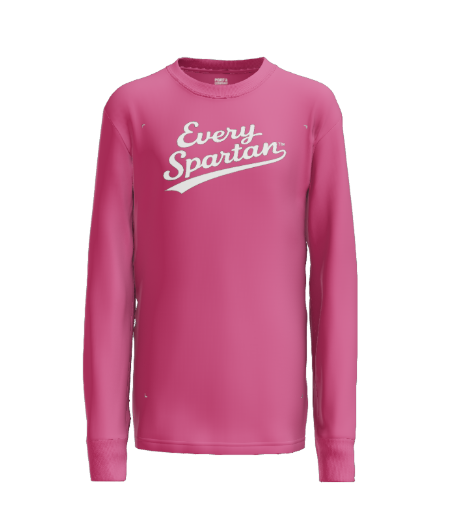 Long Sleeve Core Cotton Tee (hockey script) Port & Co™ Sangria
