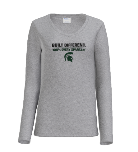 Women's Long Sleeve Fan Favorite™ V-Neck Tee (built different helmet) Port & Co™ Athletic Heather
