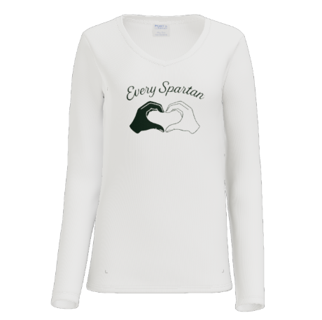 White long-sleeved shirt with 