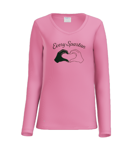 White long-sleeved shirt with 