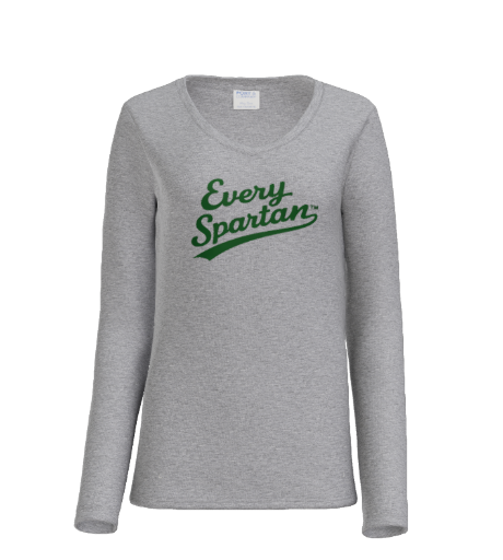 Women's Long Sleeve Fan Favorite™ V-Neck Tee (hockey script) Port & Co™ Athletic Heather