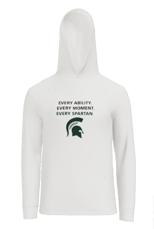 White hooded sweatshirt with 