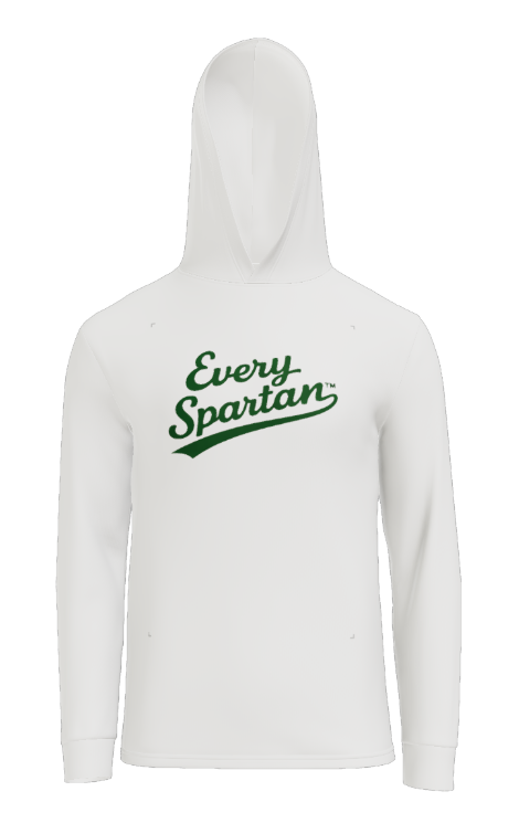 White hooded sweatshirt with 