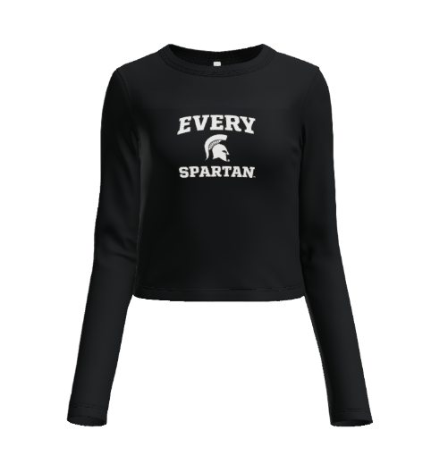 Black cropped long-sleeved shirt with 
