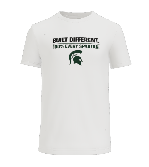 A white t-shirt featuring the black text 