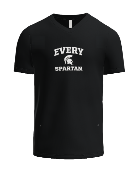 Green V-neck t-shirt with 