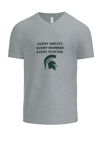 Gray v-neck t-shirt with 