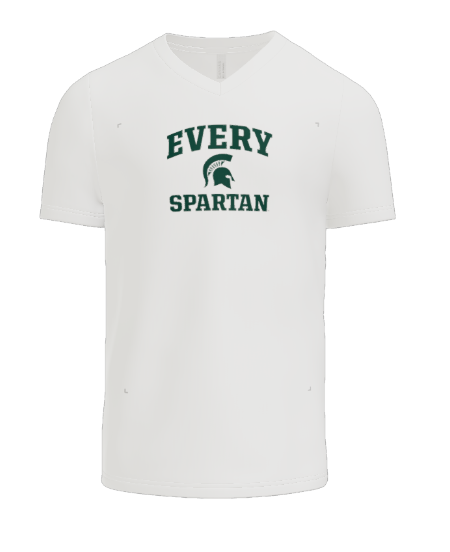 White v-neck t-shirt with 